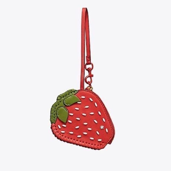 NWT Tory Burch strawberry leather pouch 🍓 - Picture 1 of 6